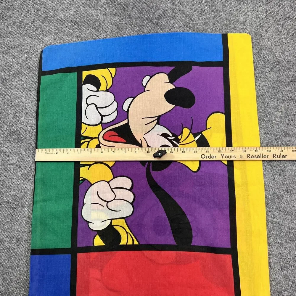 Vintage Disney Pillowcase Mickey Mouse Goofy Pop Art Cotton Made in USA Standard